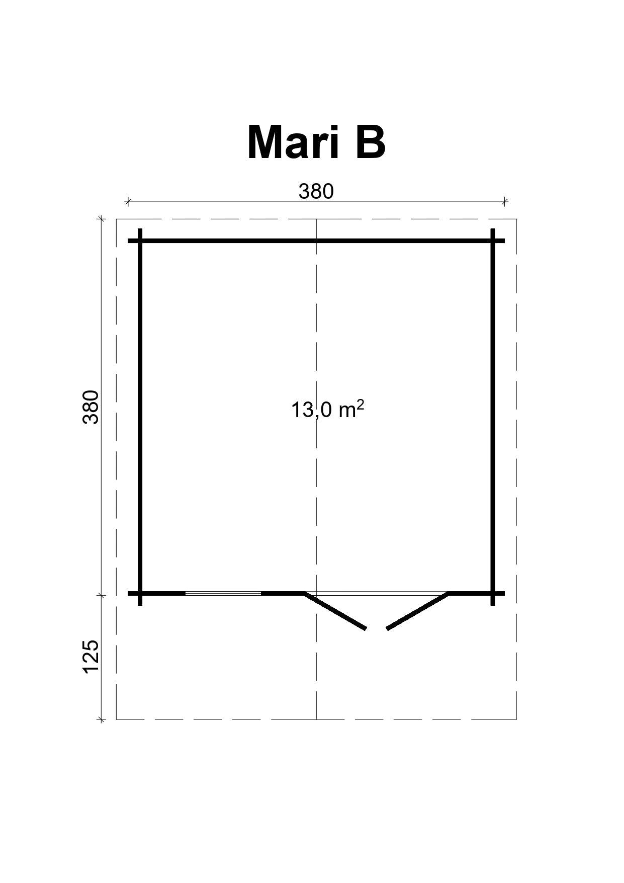 MARI-B 3.8x3.8m Log Cabin Plan