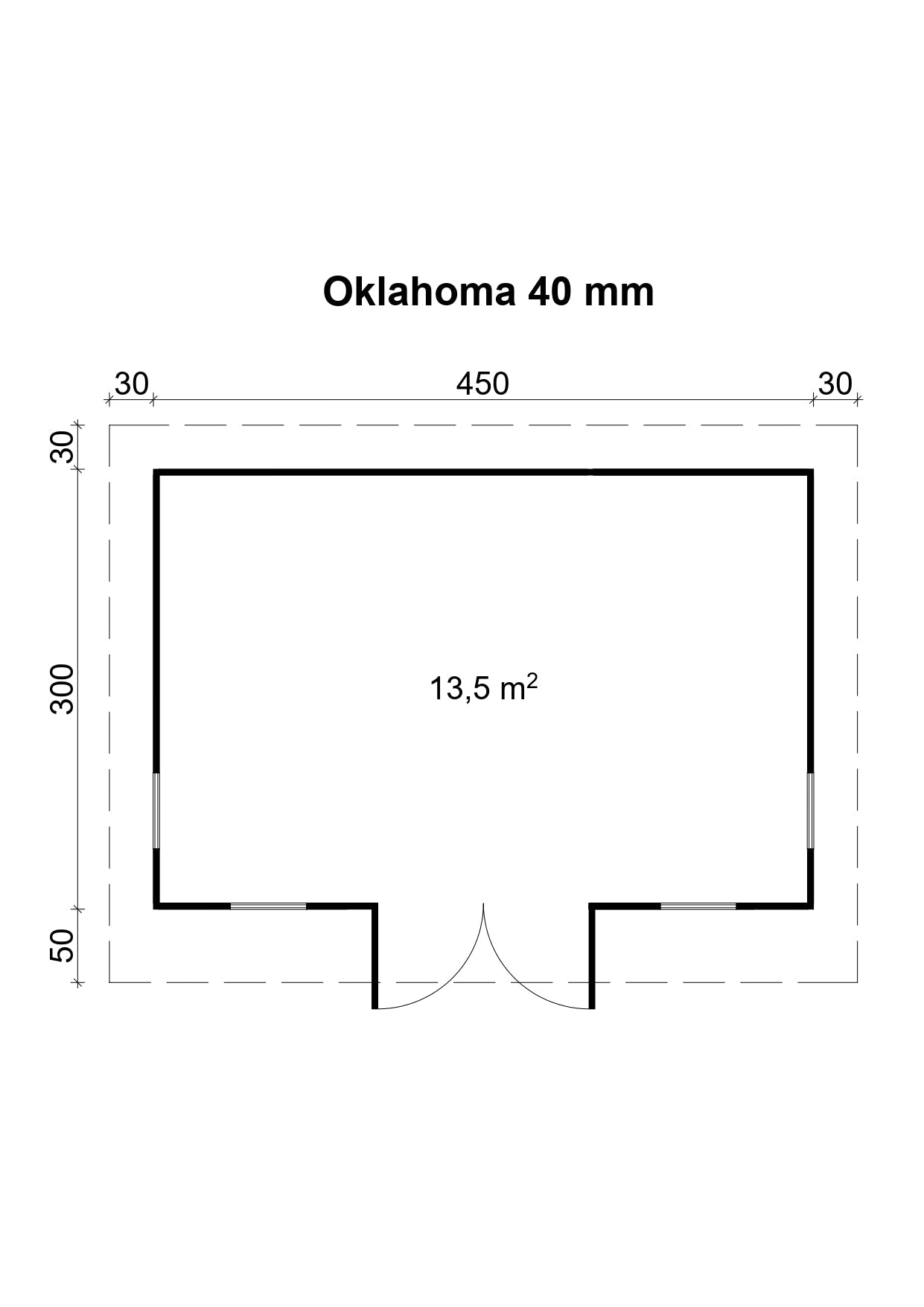 OKLAHOMA 4.7x3.2m Log Cabin Plan
