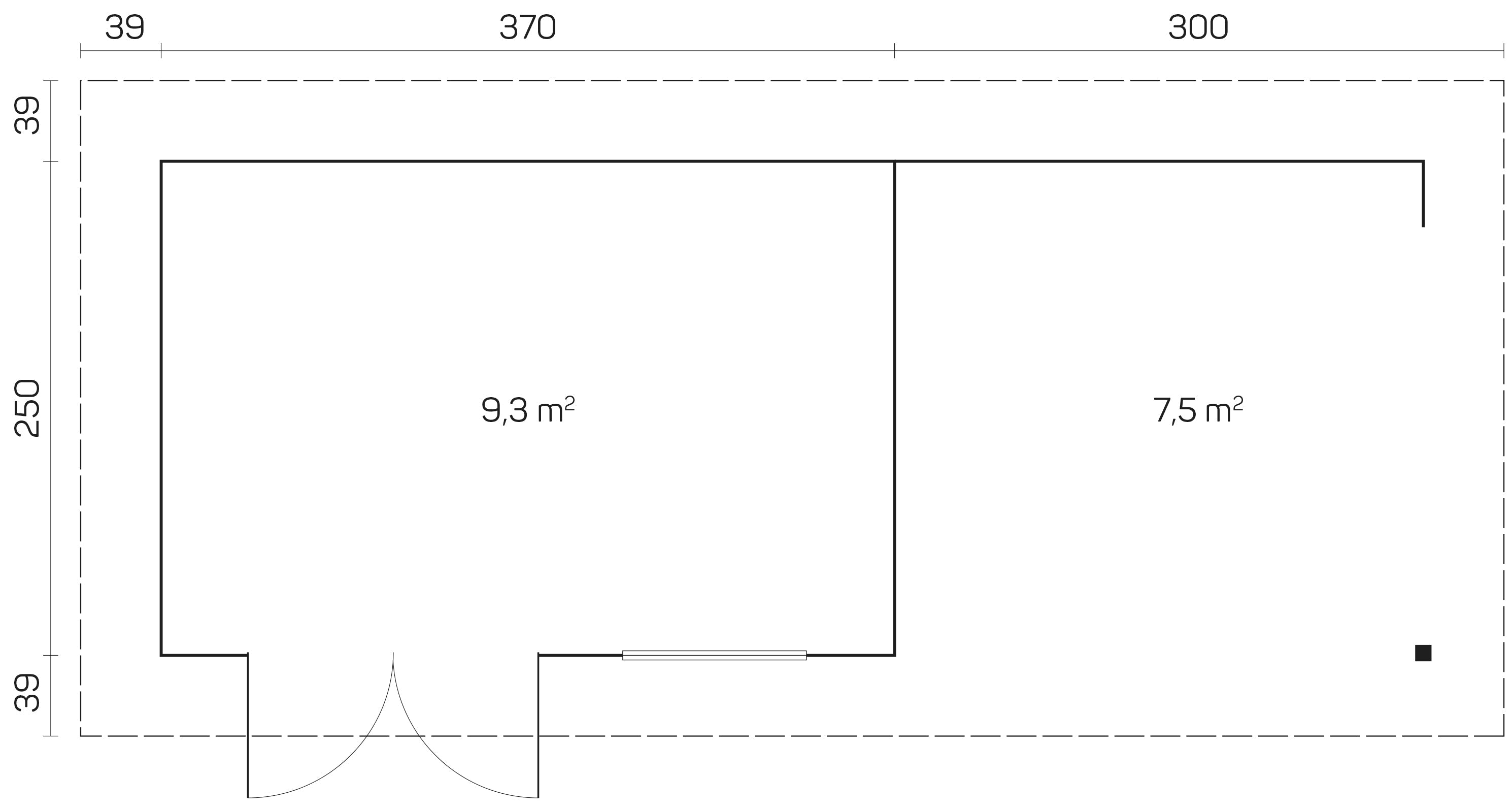 ORIENTAL-3+ Log Cabin | 3.8x2.6m +3.0m
