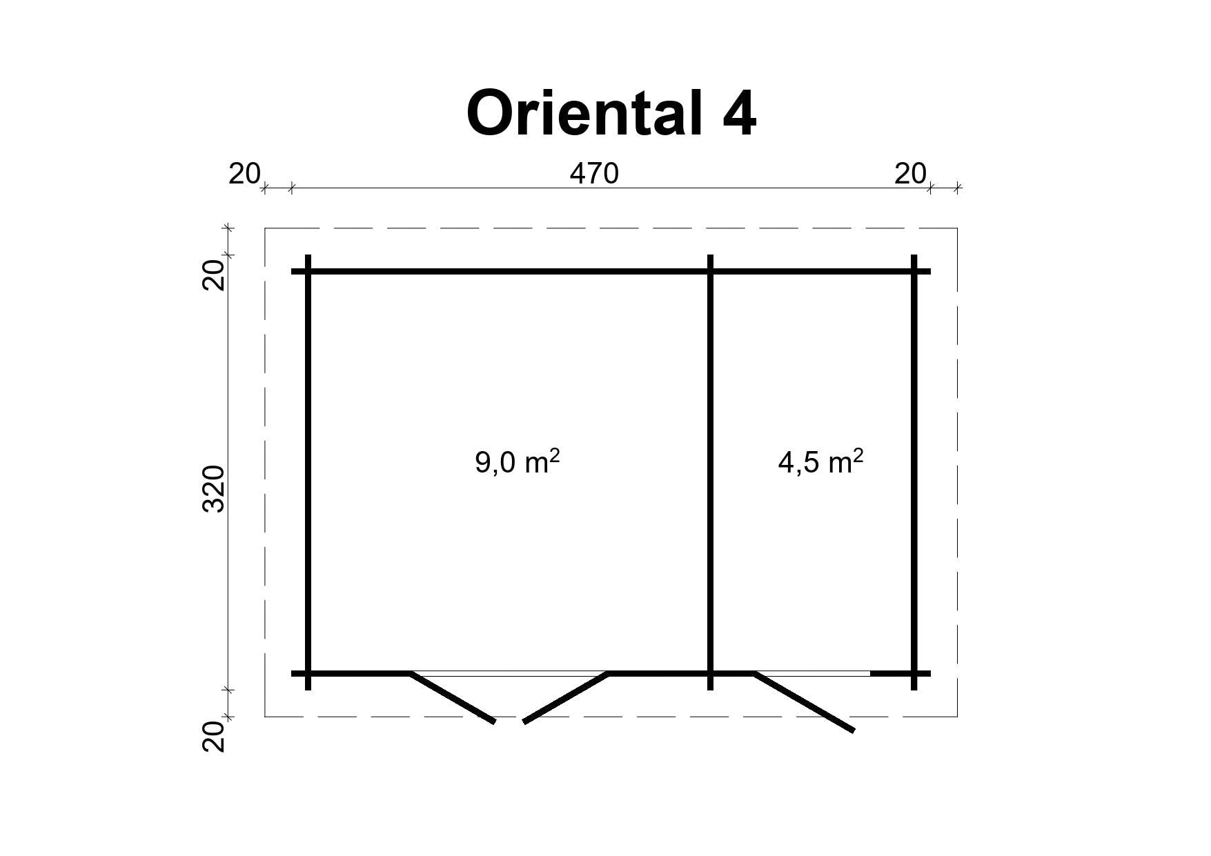 ORIENTAL-4 Log Cabin | 4.7x3.2m +3.0m
