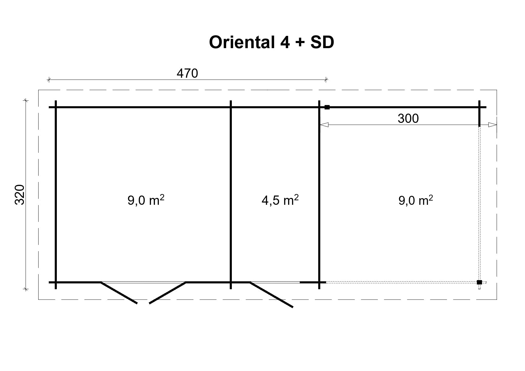 ORIENTAL-4+ 4.7x3.2m Log Cabin Plan
