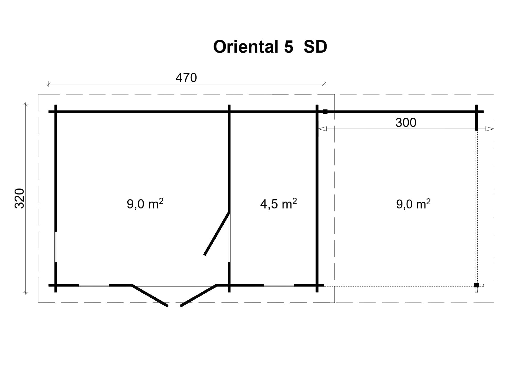 ORIENTAL-5+ 4.7x3.2m Log Cabin Plan