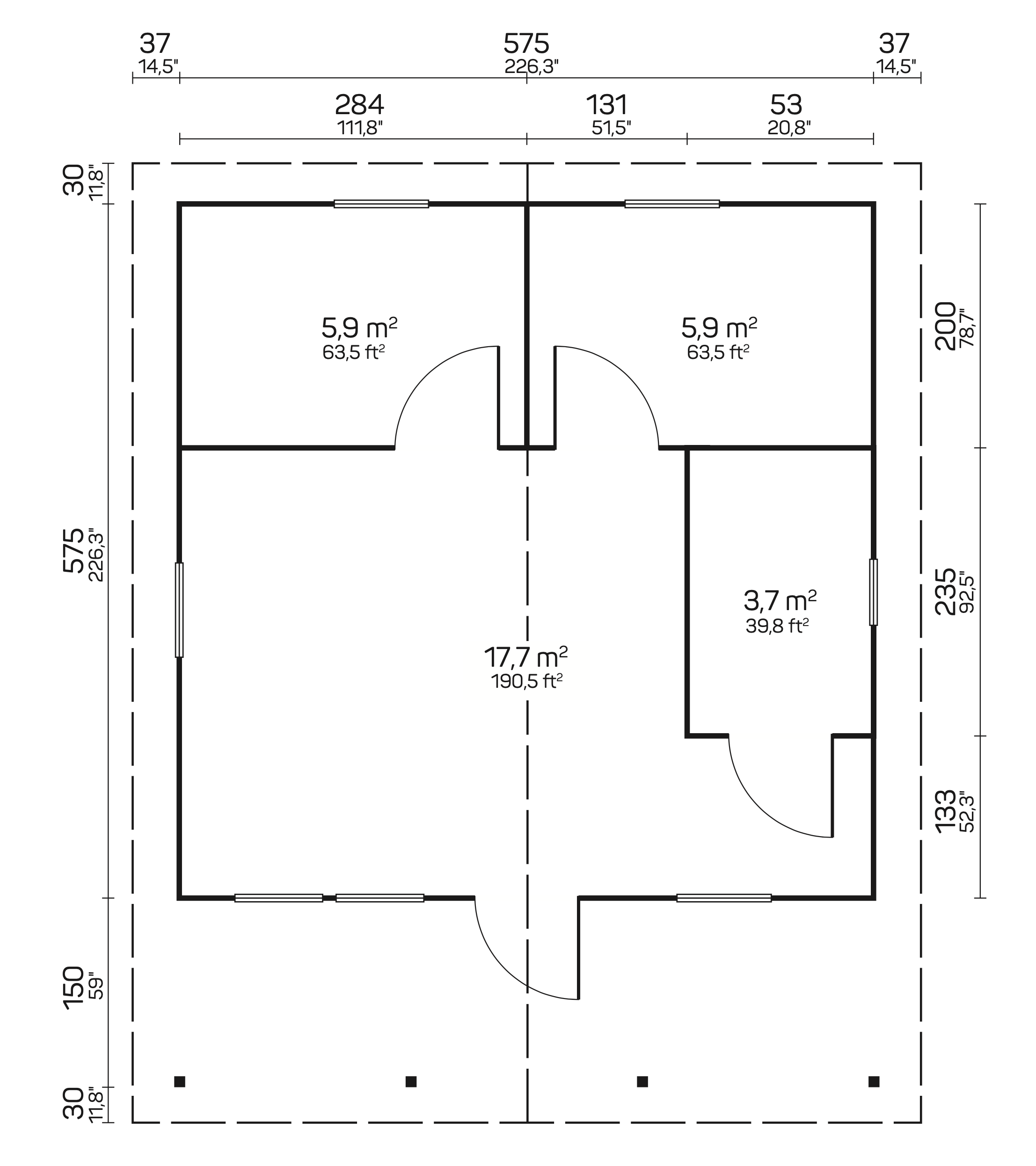 PADOVA Log Cabin | 6.0x6.0m