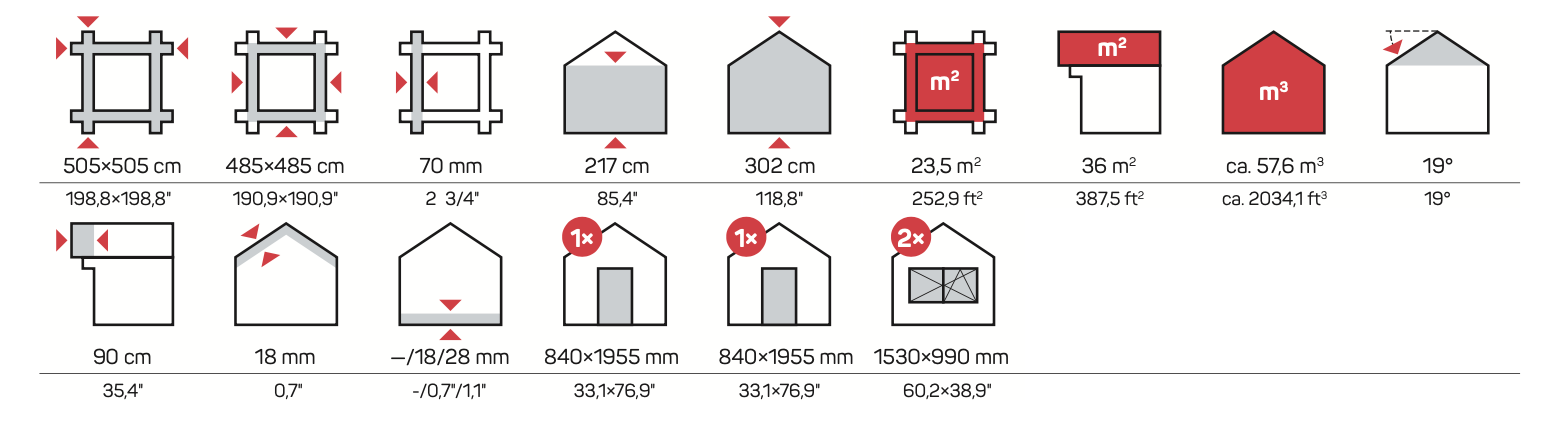 PEDRO E Log Cabin | 5.0x5.0m