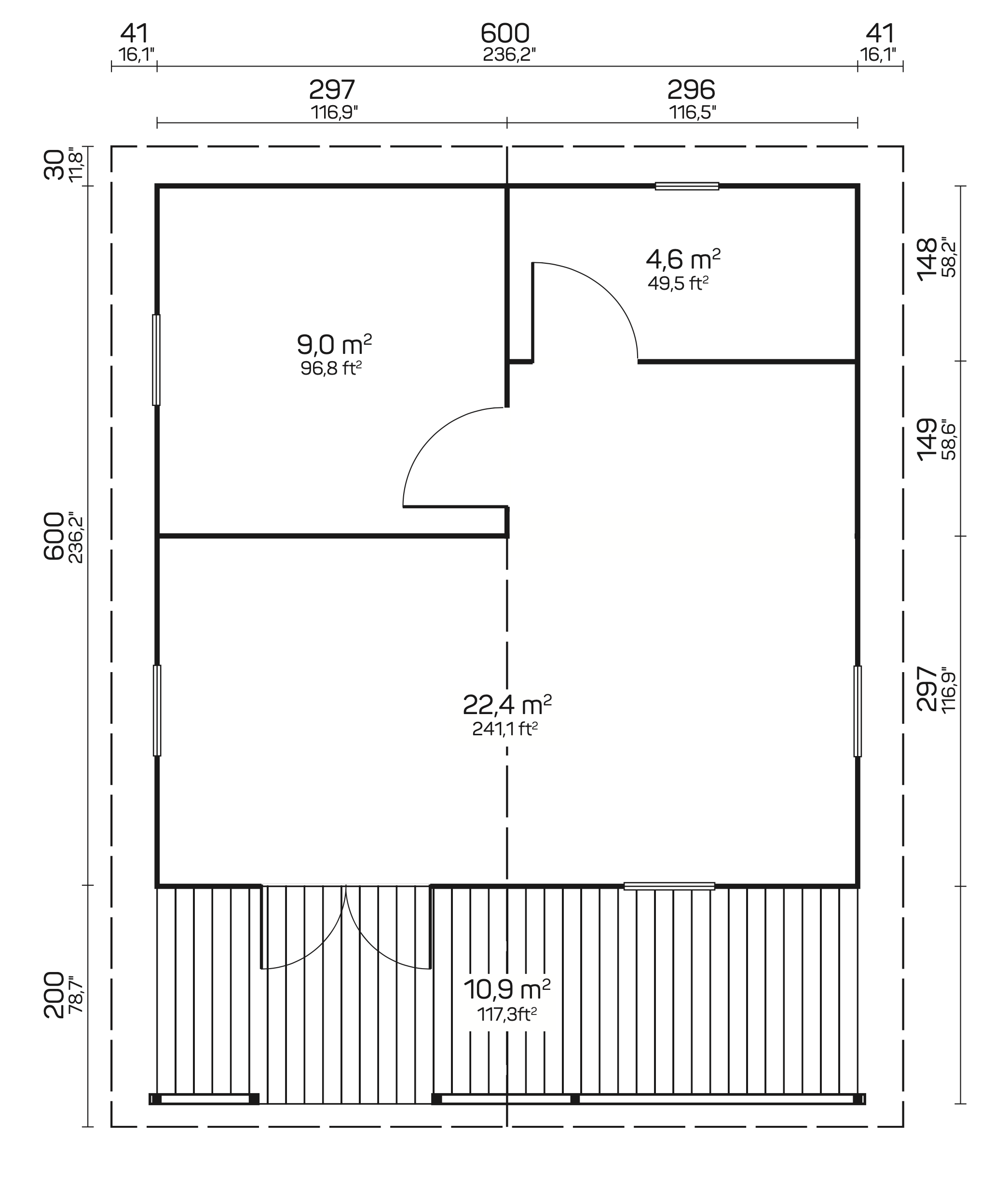 PETRA Log Cabin | 6.2x6.2m