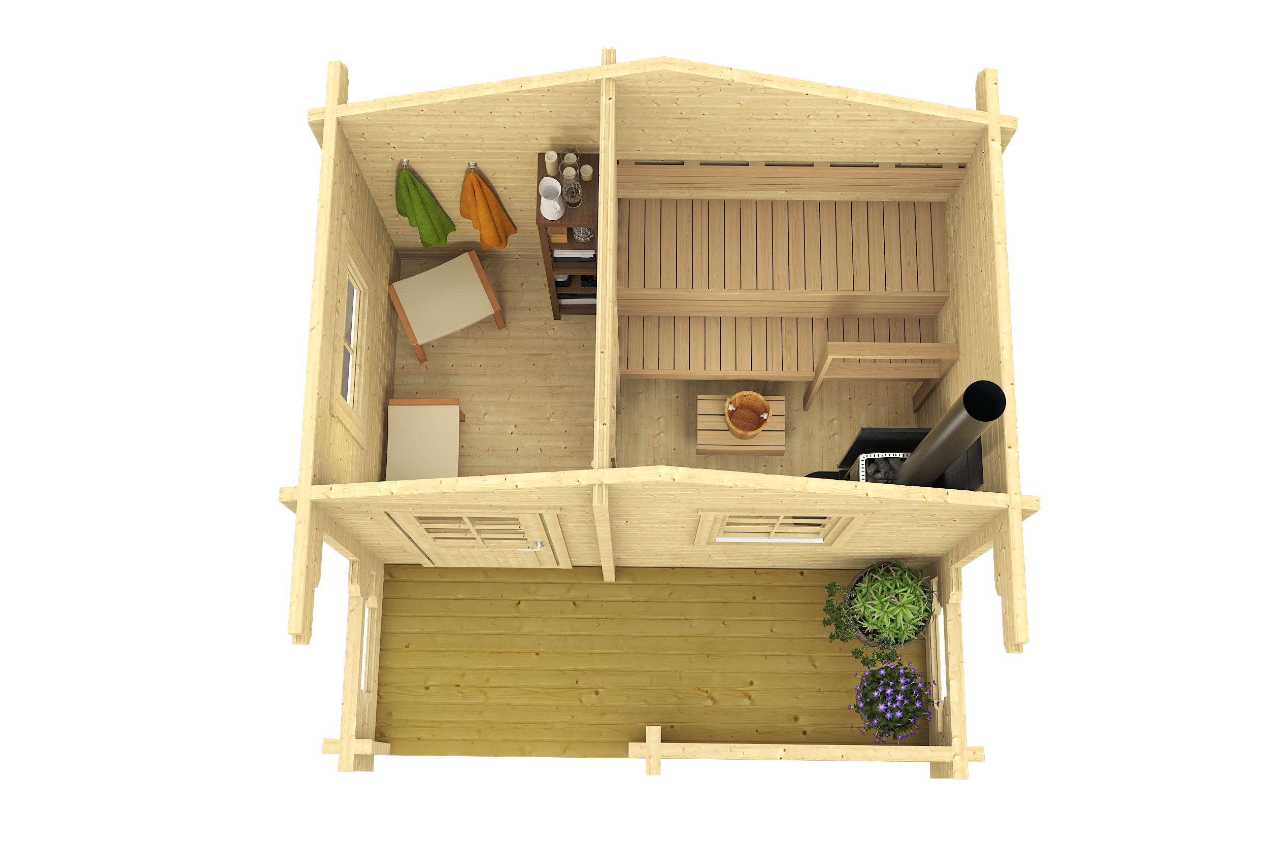 PIHA-TUURI 12 Sauna Log Cabin | 3.8x2.4m