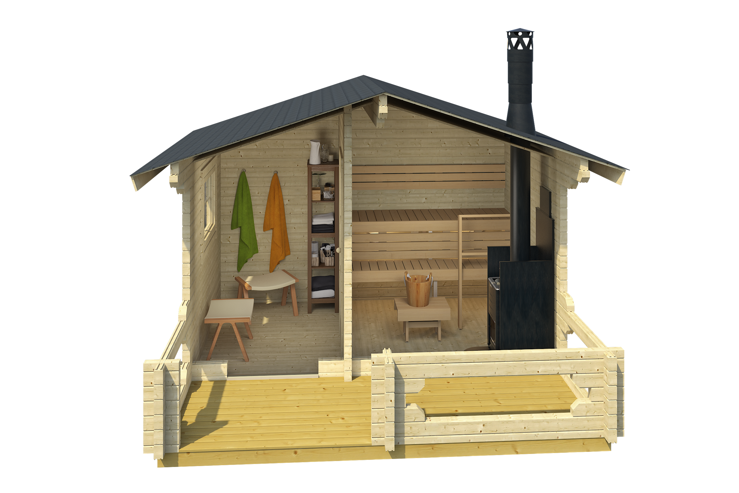 PIHA-TUURI 12 Sauna Log Cabin | 3.8x2.4m