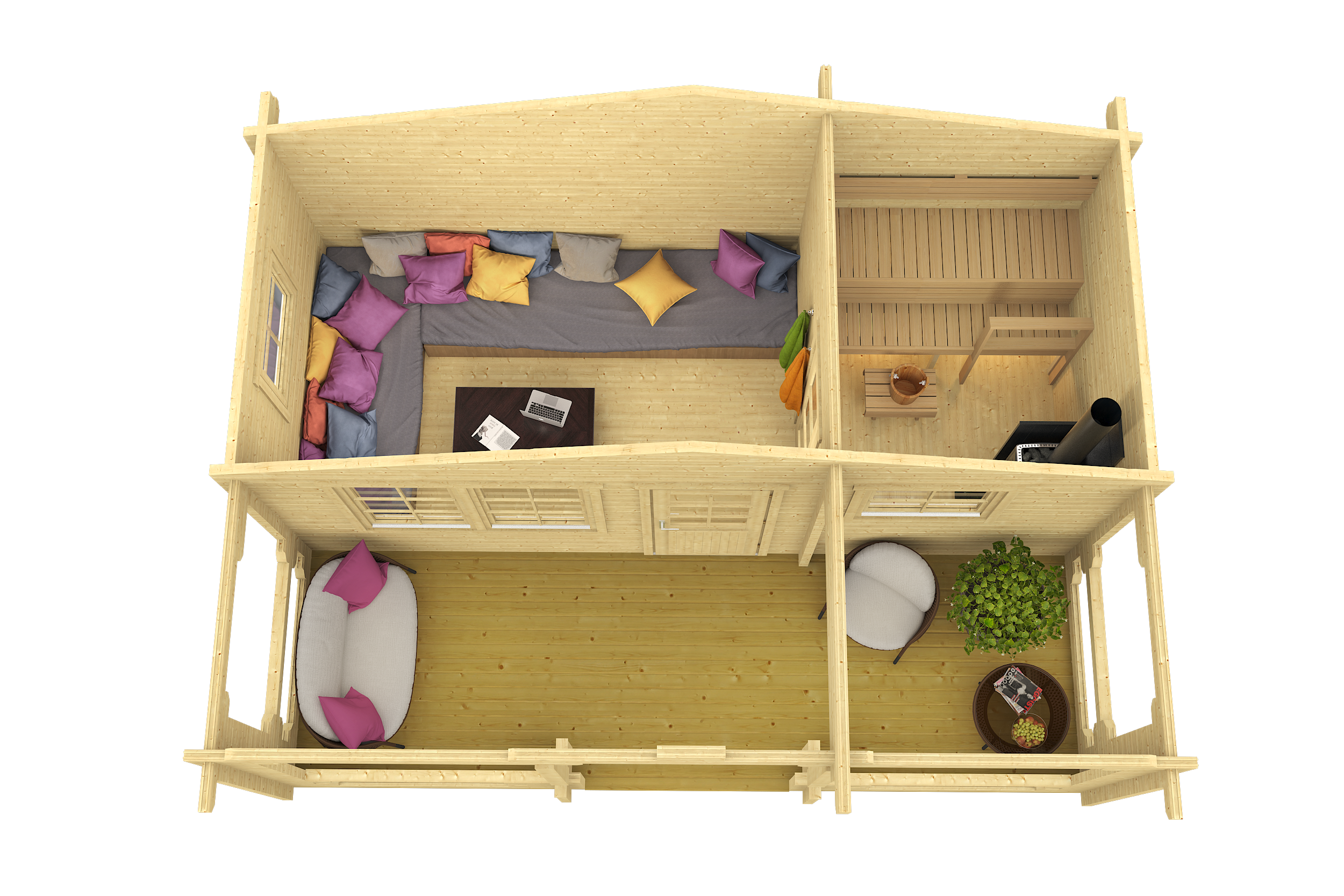 PIHA-TUURI 25 Sauna Log Cabin | 6.2x2.7m