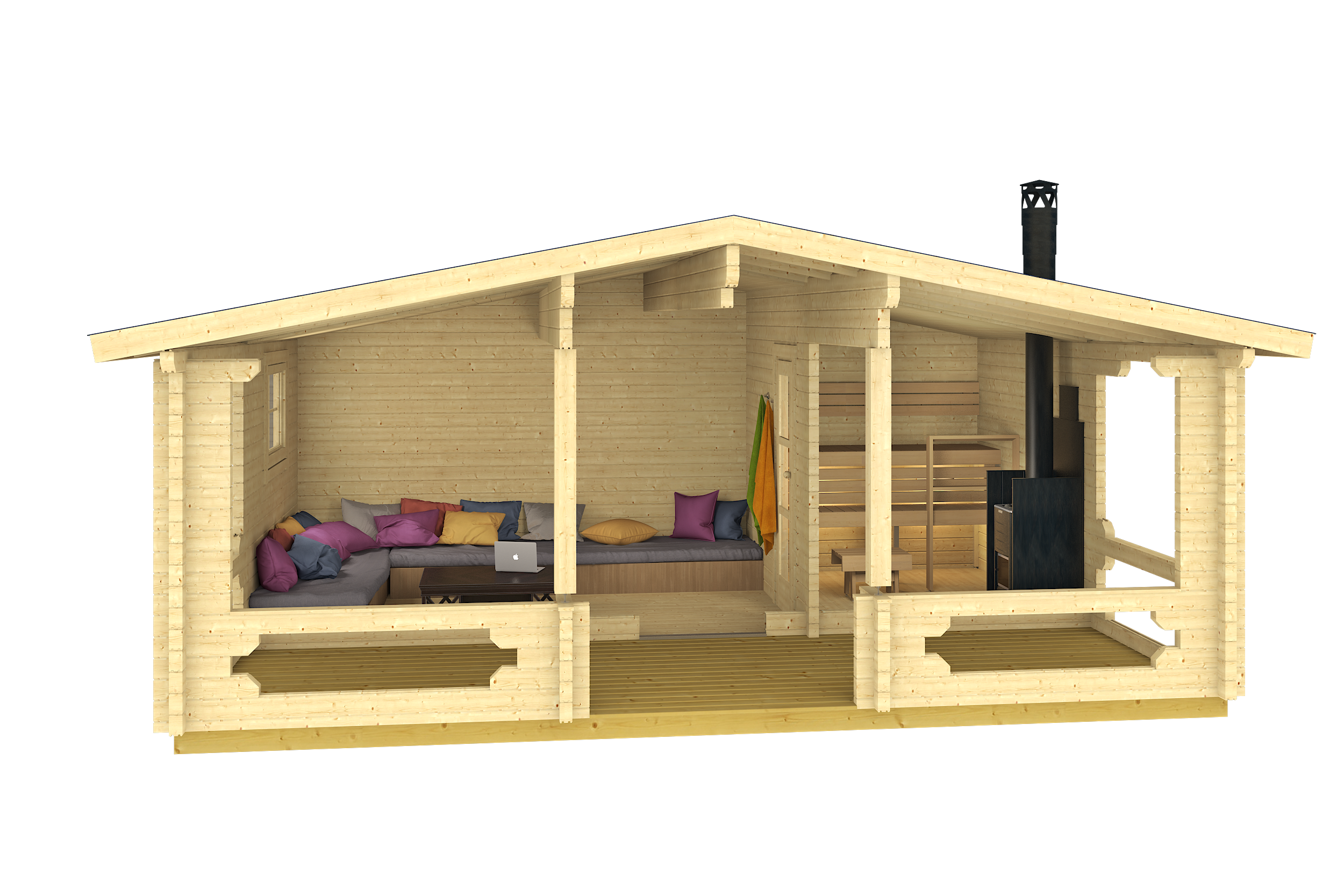 PIHA-TUURI 25 Sauna Log Cabin | 6.2x2.7m