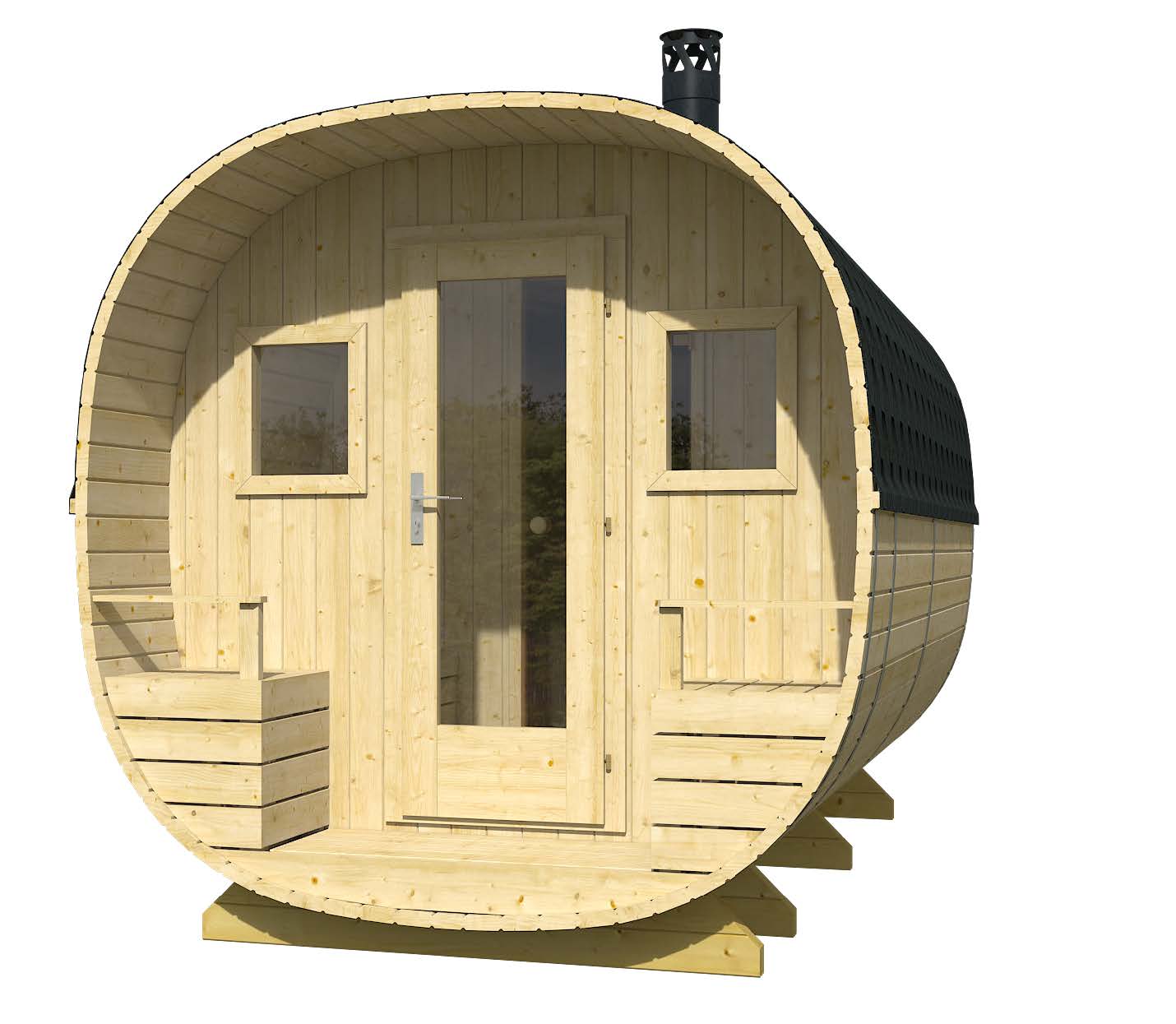 PORI 2.4x4.0m Barrel Sauna