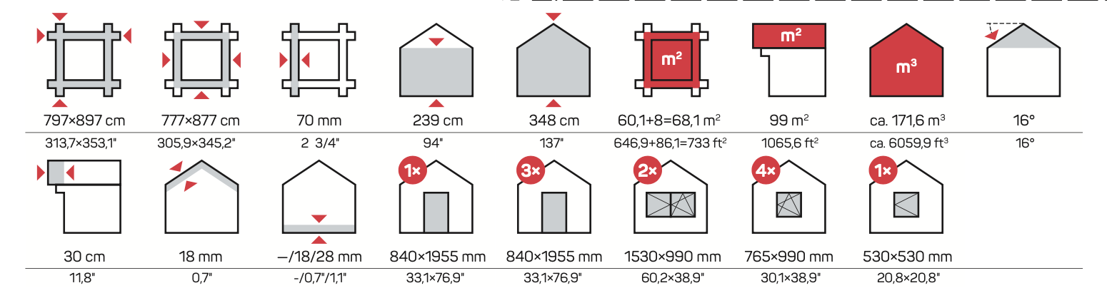 RIGA Log Cabin | 8.0x9.0m