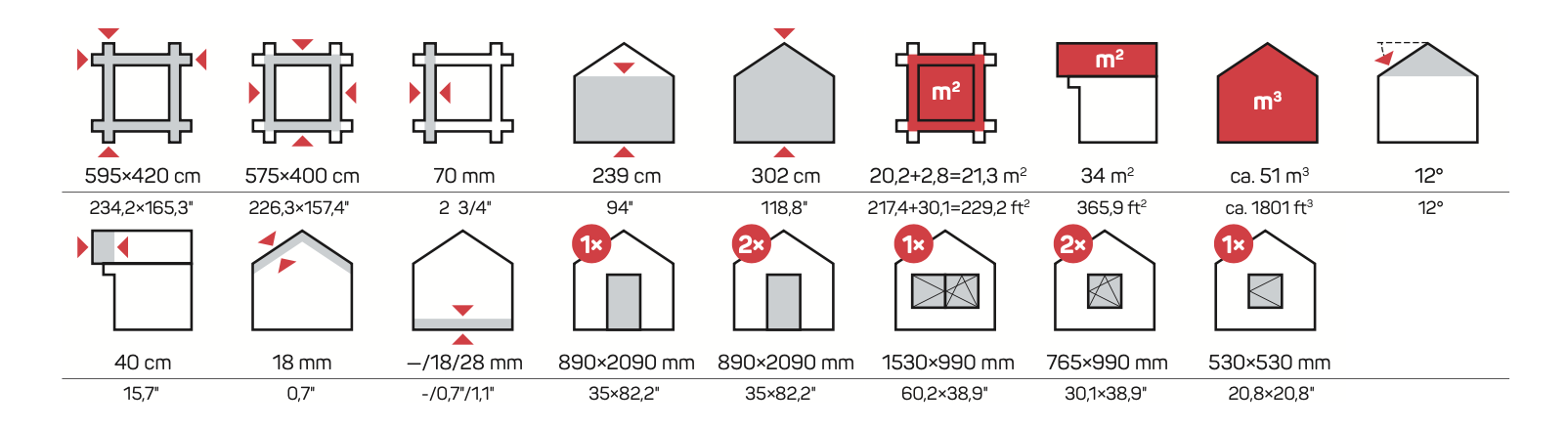SALAMANCA Log Cabin | 6.0x4.2m