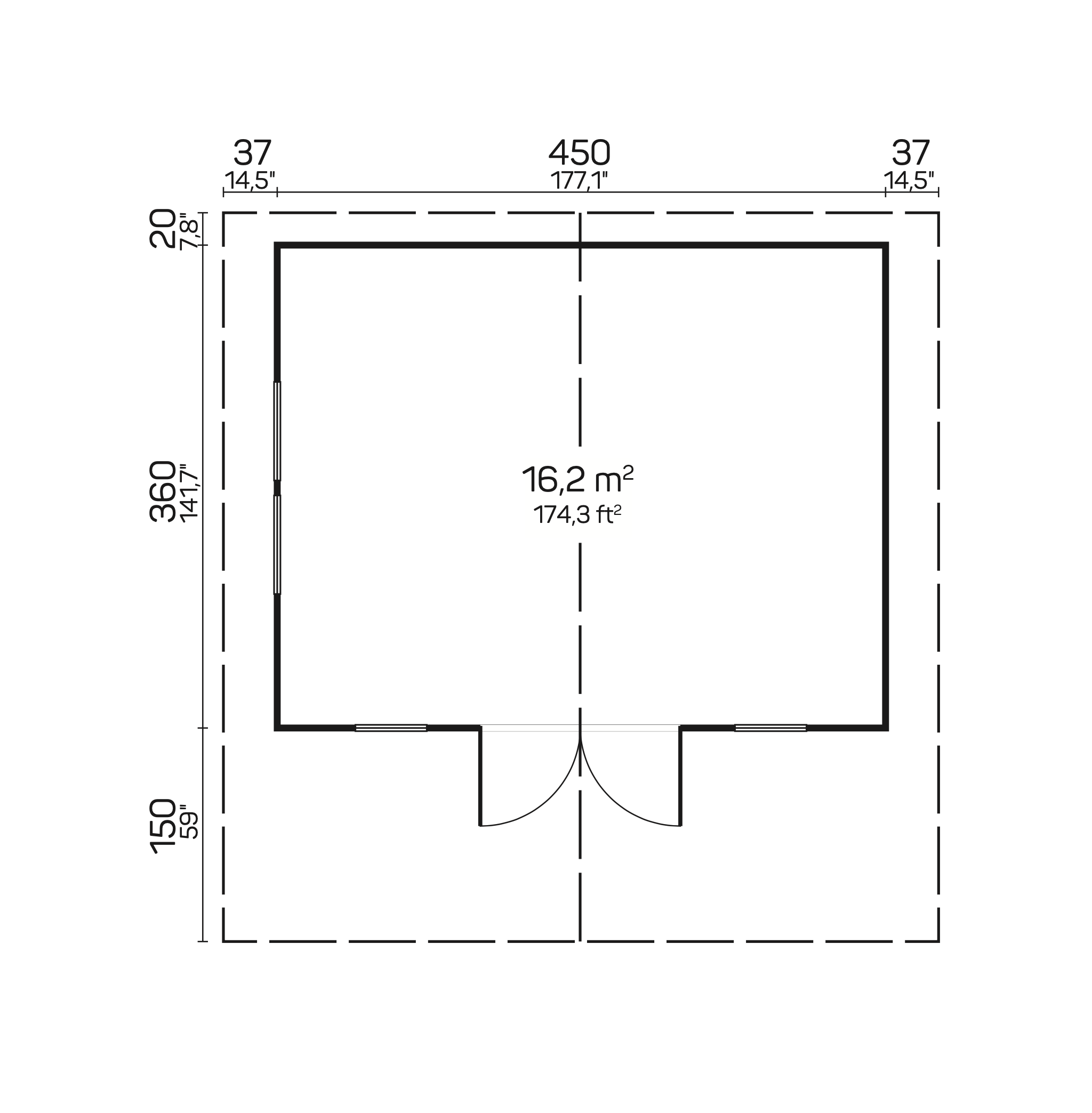 SAUERLAND C Log Cabin | 4.7x3.8m