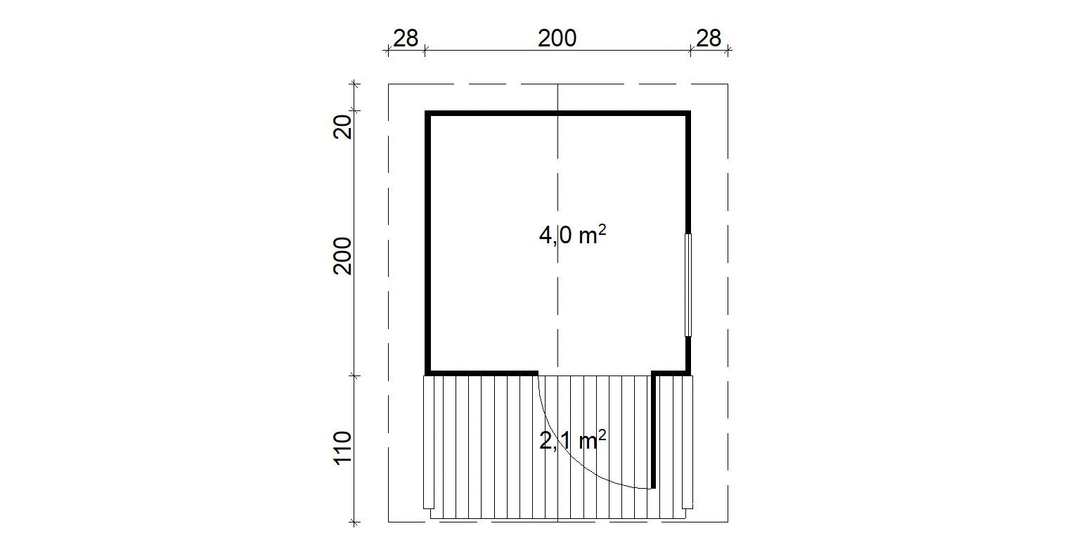 NIKLAS 2.2x2.2m Sauna Log Cabin Plan