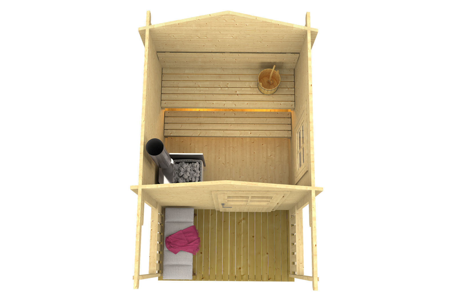 NIKLAS 2.2x2.2m Sauna Log Cabin Above Internal