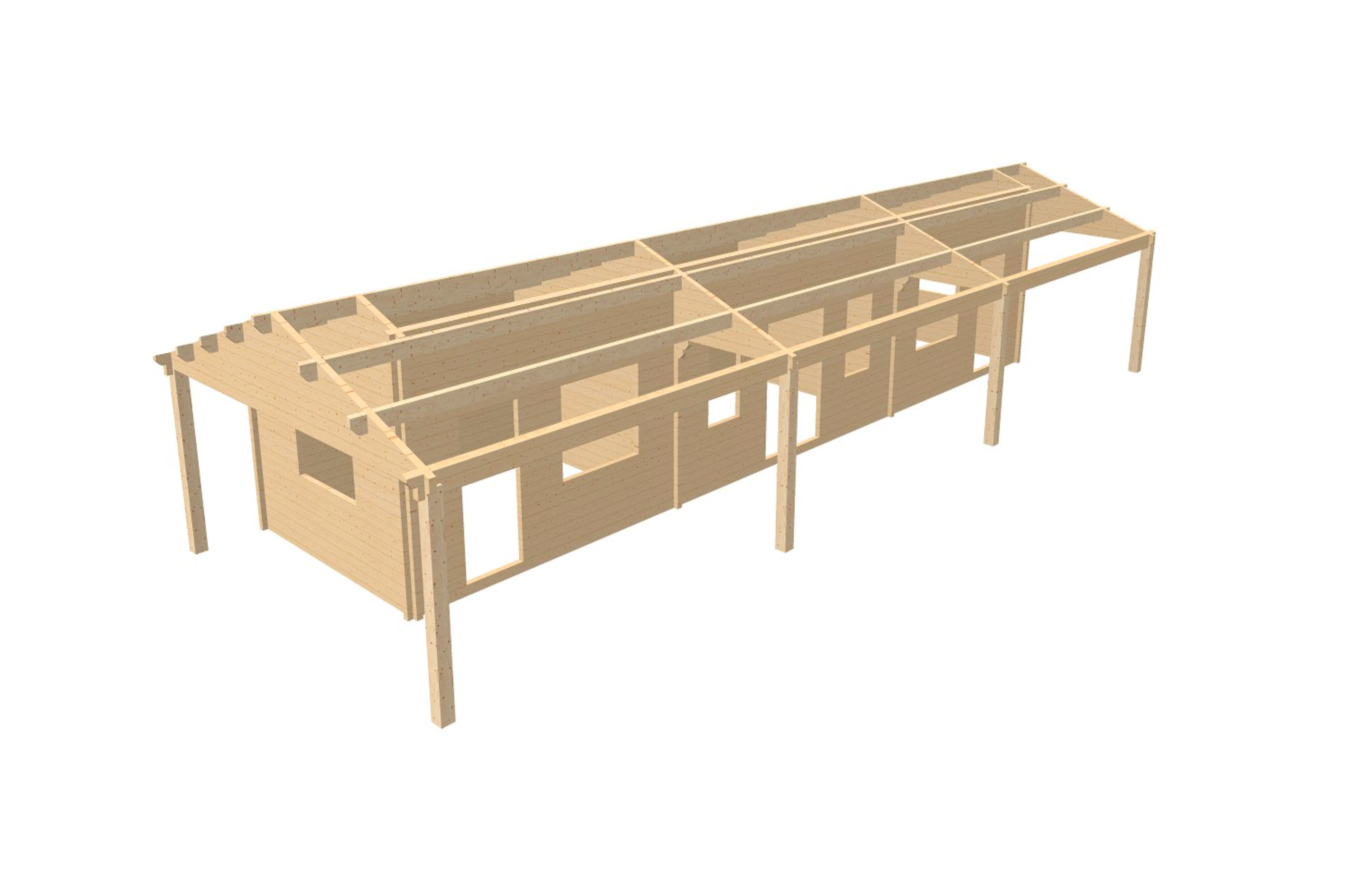 LCS157 Log Cabin | 17.2x6.0m Plan