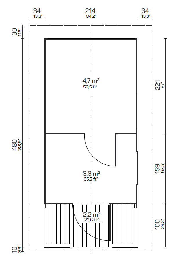 PIHA-TUURI 10 Sauna Log Cabin | 2.4x5.0m