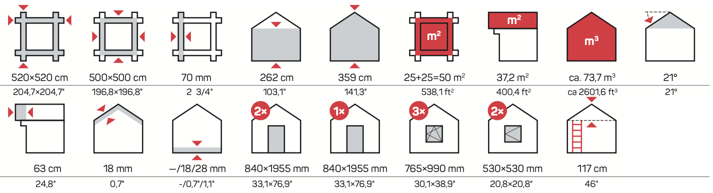 ANDORRA Log Cabin | 5.2x5.2m