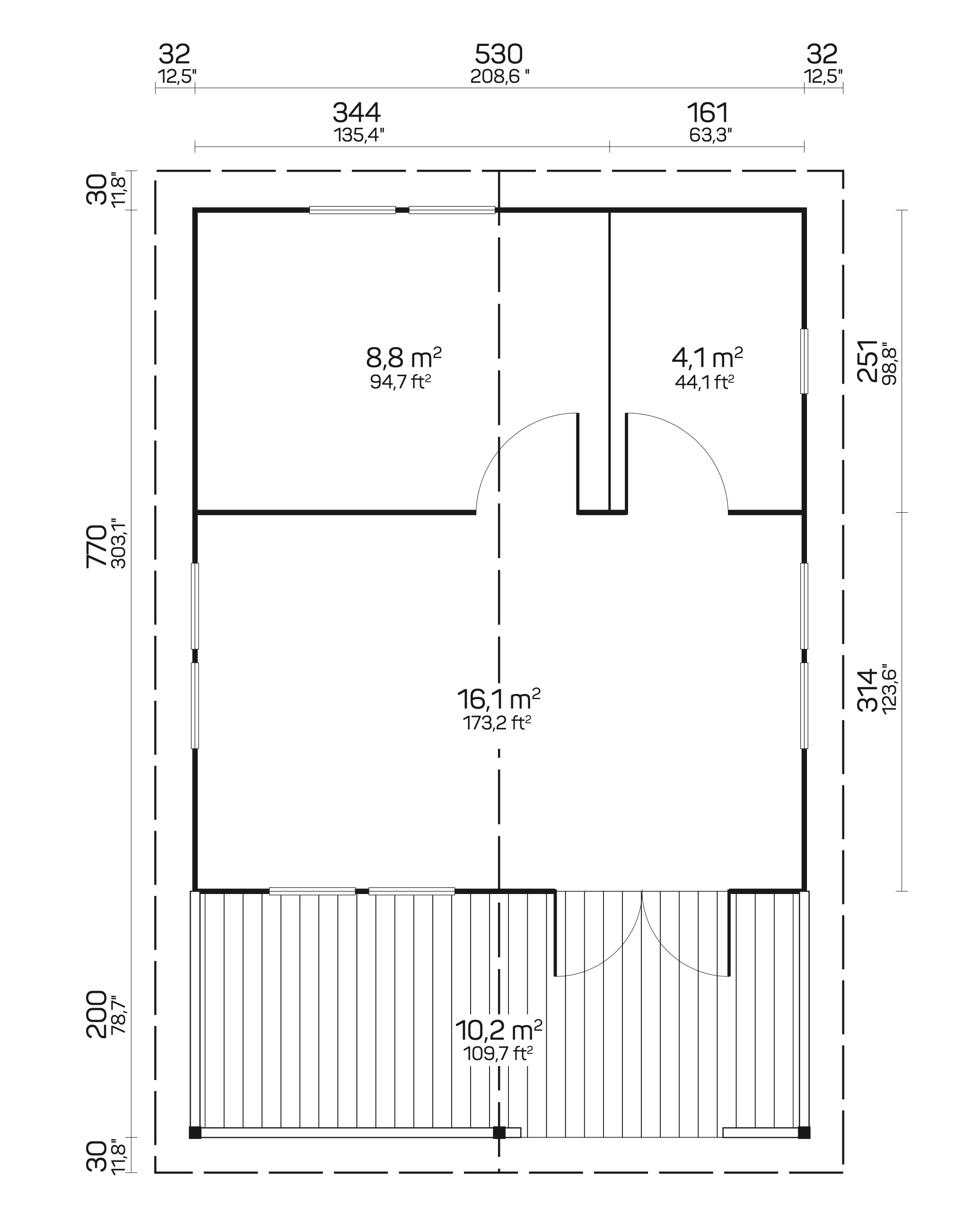 TORMES Log Cabin | 5.3x7.9m