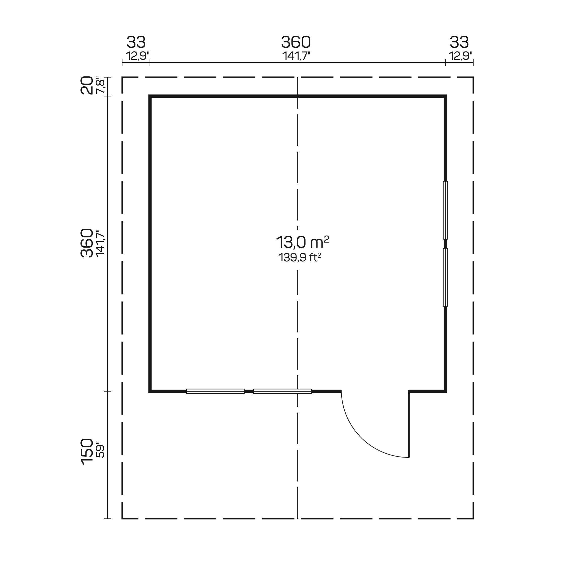 SEVILLA Log Cabin | 3.8x3.8m