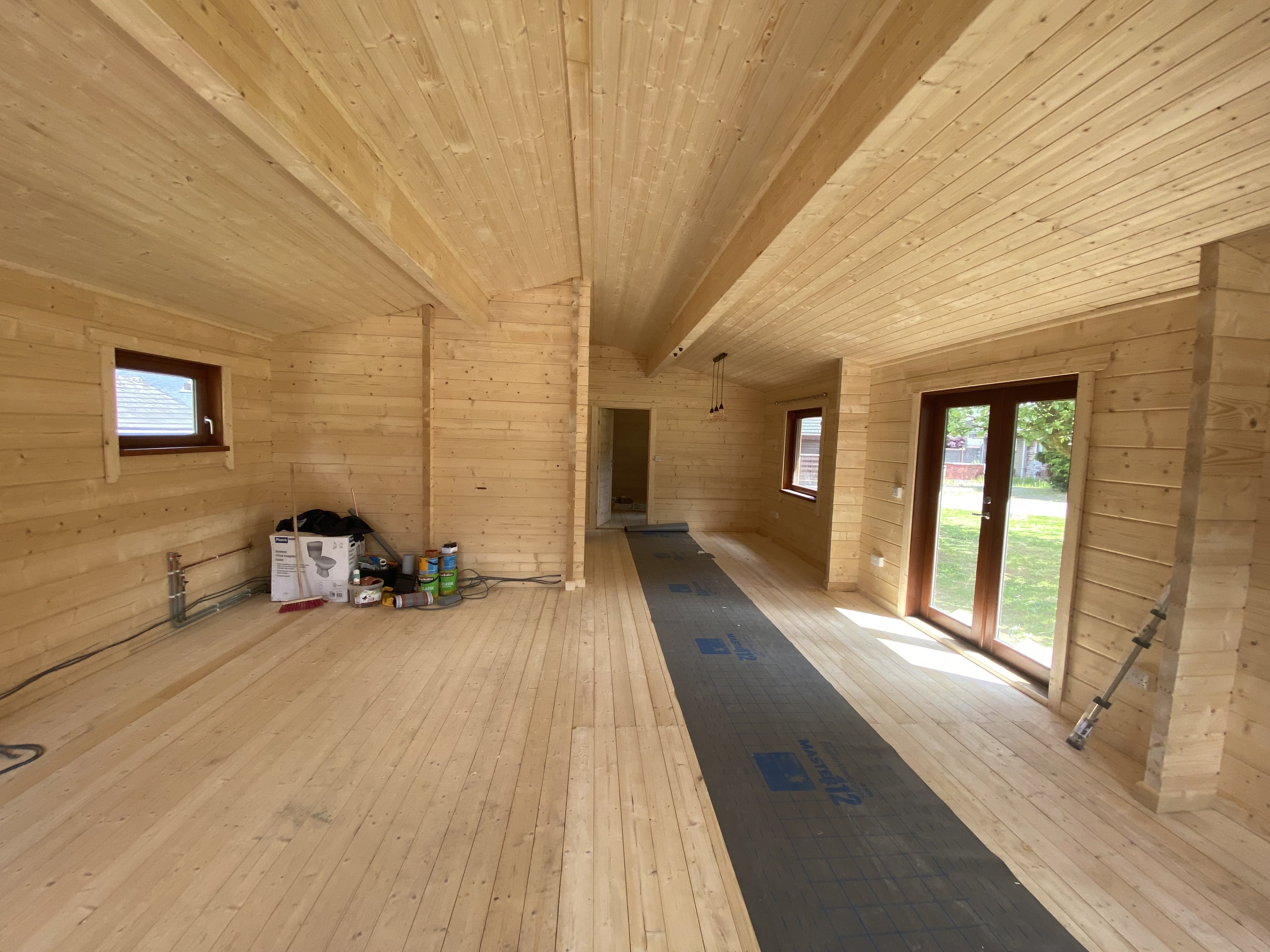 TBS162 Log Cabin Lodge Interior Under Construction