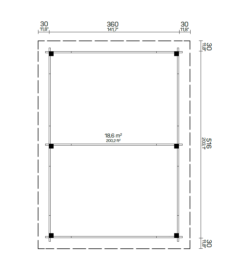 TENERIFE Log Cabin Gazebo | 3.8x5.4m