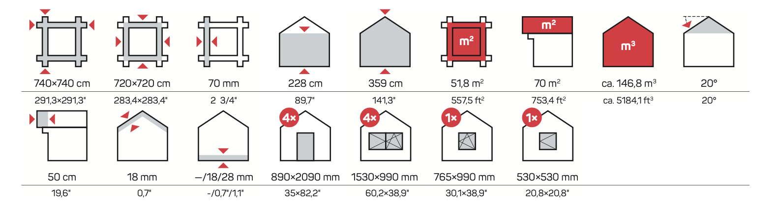 TIPO Log Cabin | 7.4x7.4m
