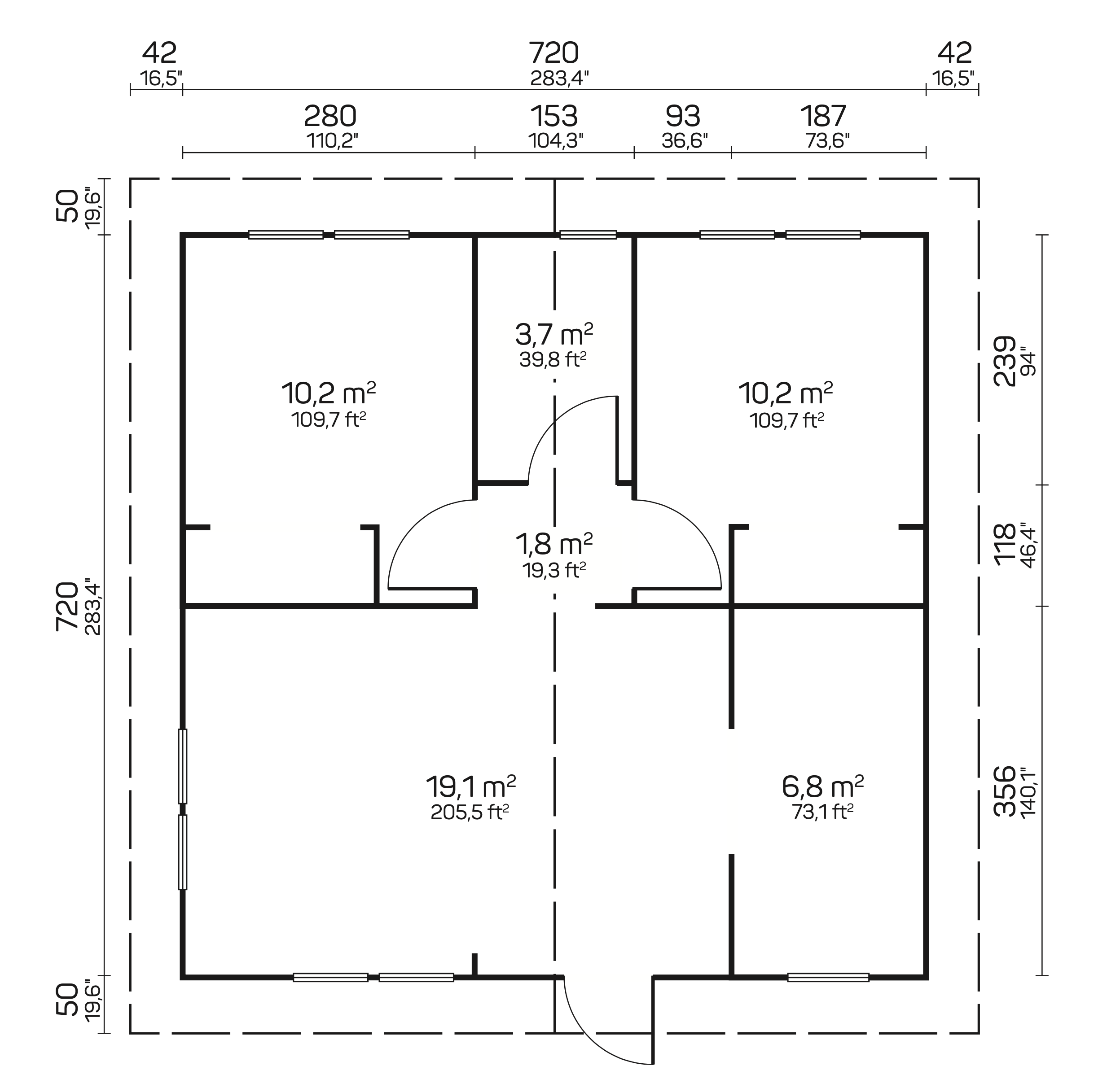 TIPO Log Cabin | 7.4x7.4m
