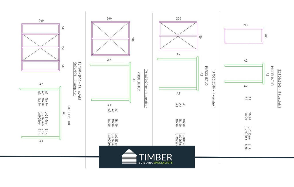 TBS171 Log Cabin (4 Bed Lodge) | 20x6.8m - Timber Building Specialists