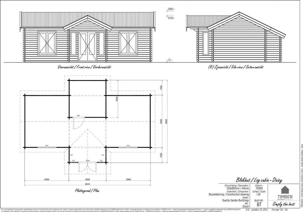 Daisy Log Cabin | 8.5x3.5m