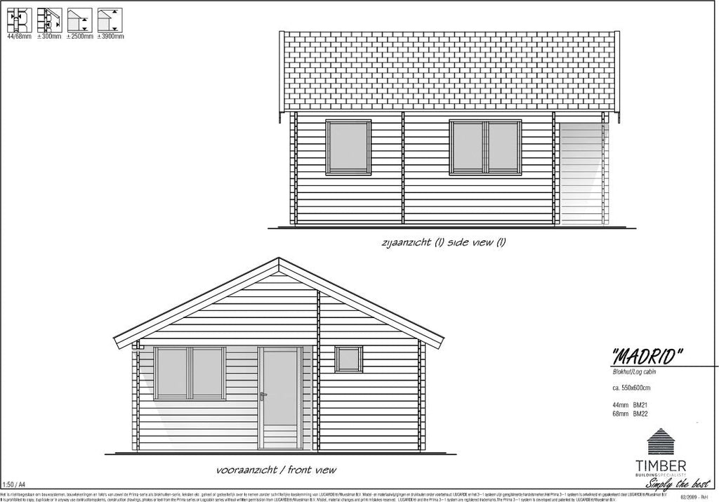 Madrid Log Cabin | 5.5 x 6.0m