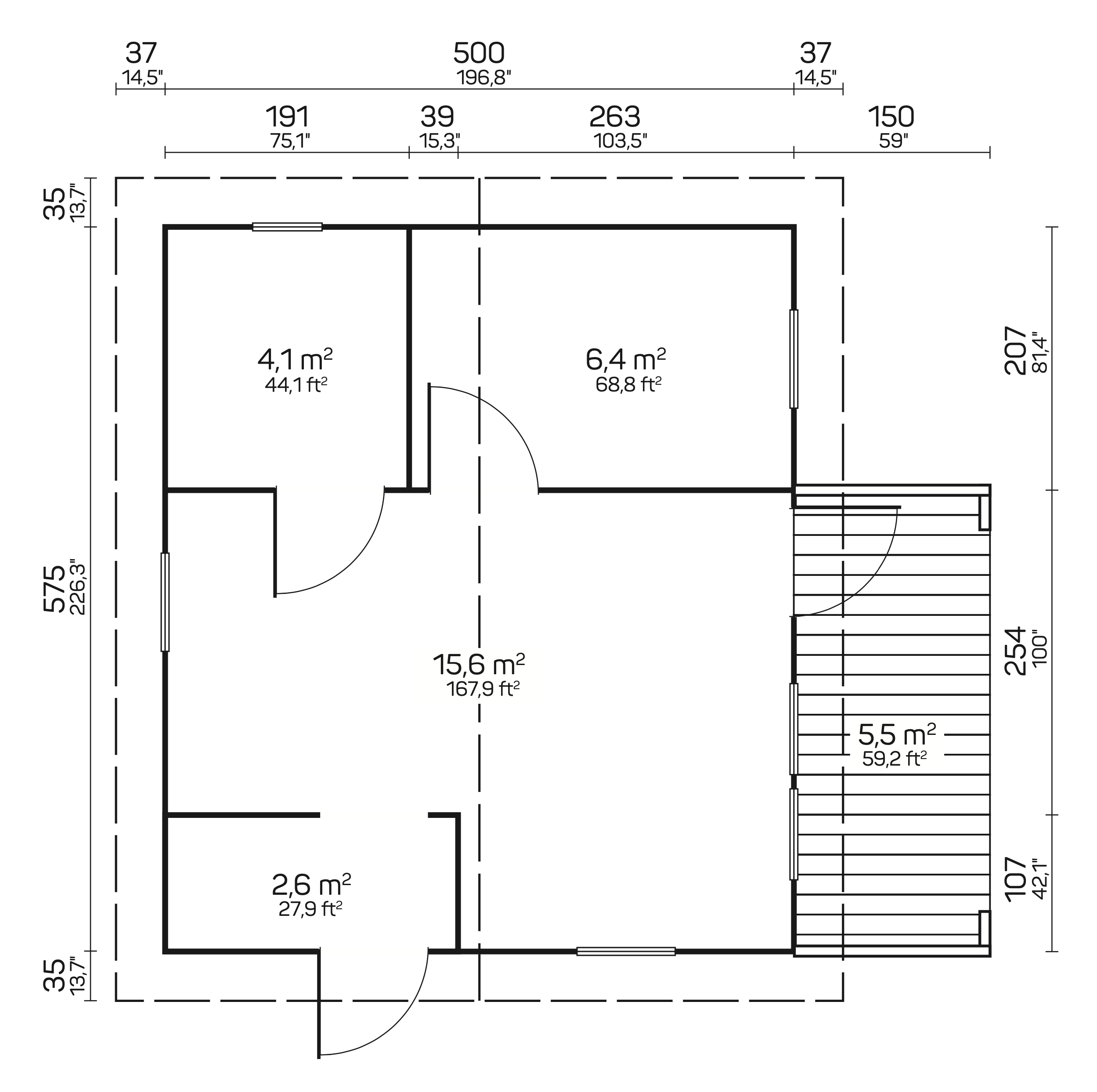 TORINO Log Cabin | 6.0x5.2m