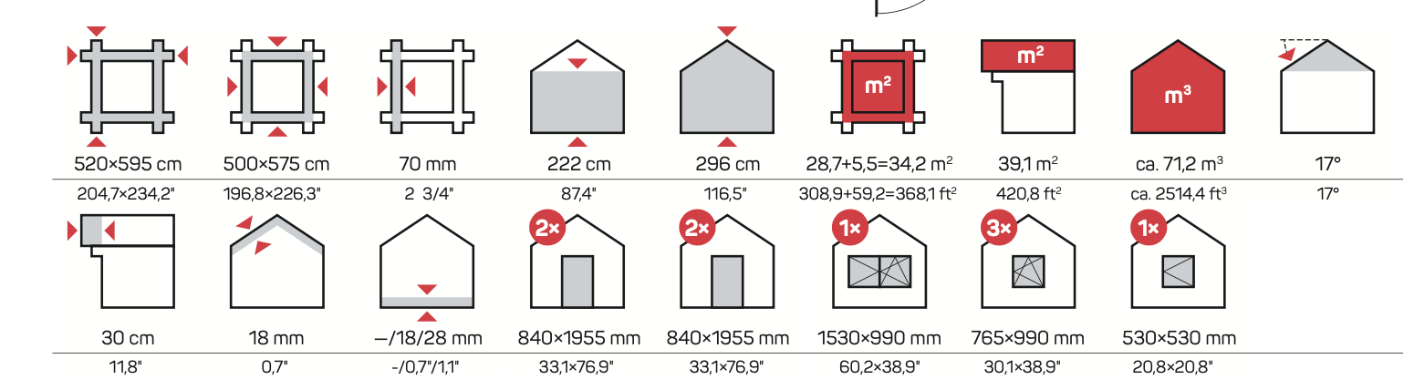 TORINO Log Cabin | 6.0x5.2m