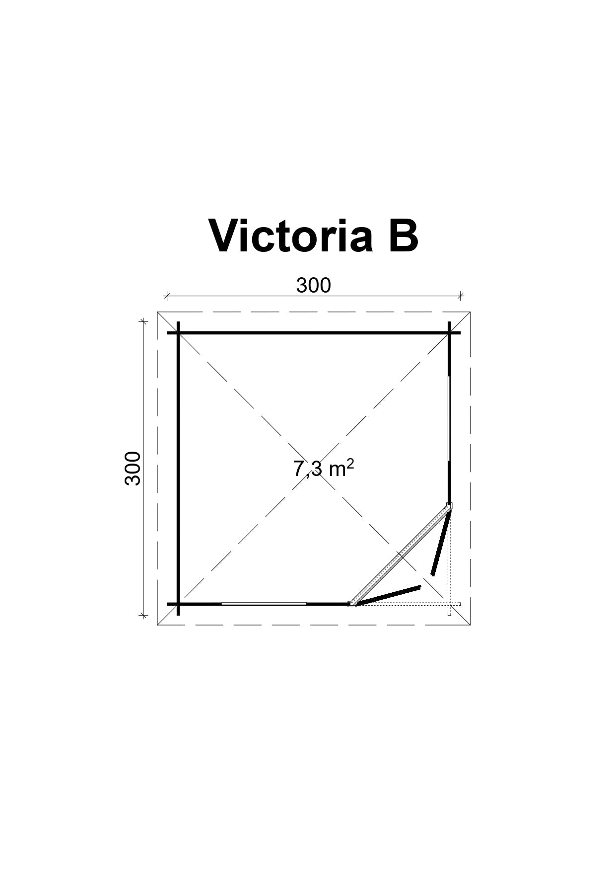 VICTORIA-B 3.0x3.0m Log Cabin Plan