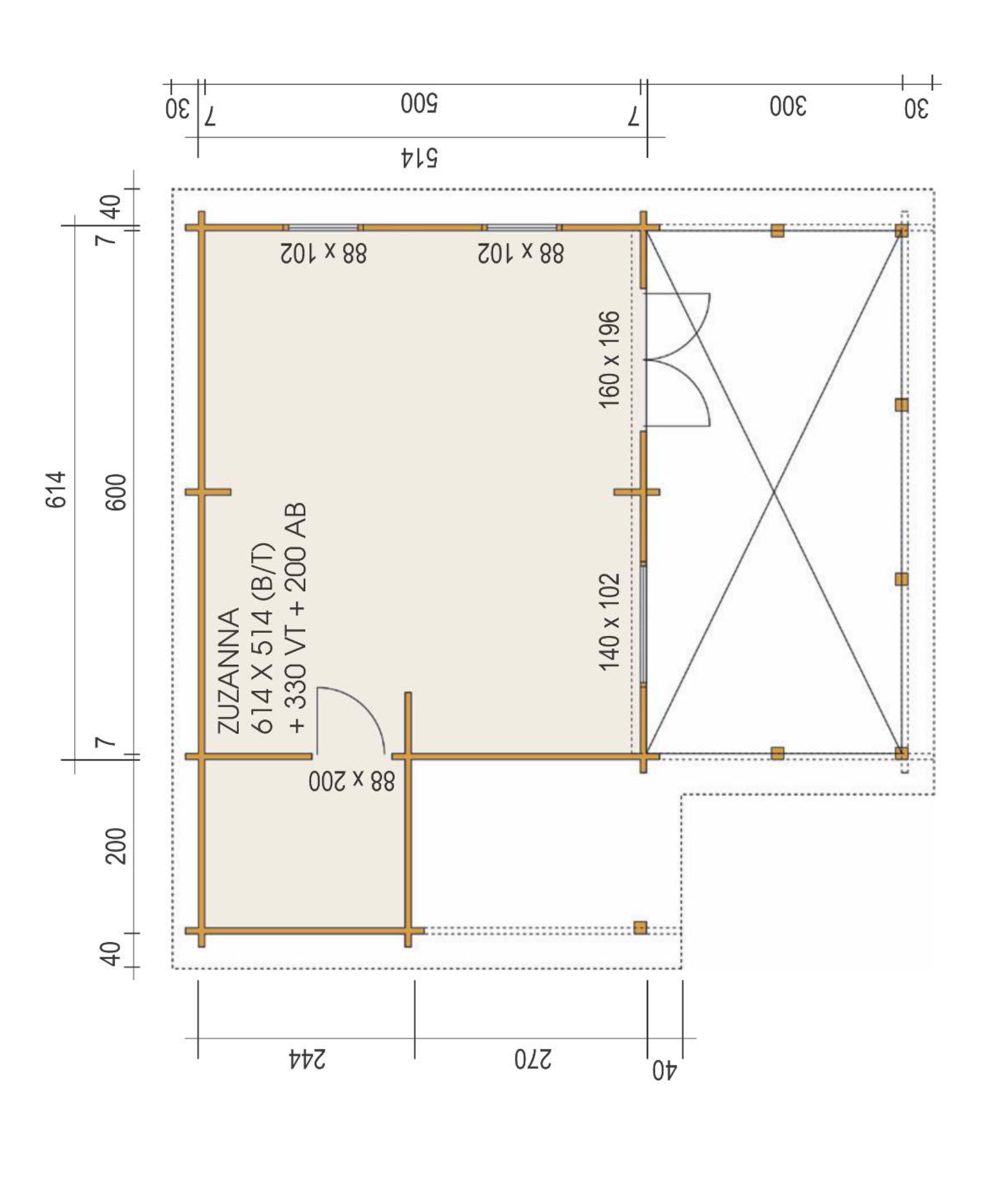Zuzanna Log Cabin Lodge | 6.1x5.1m