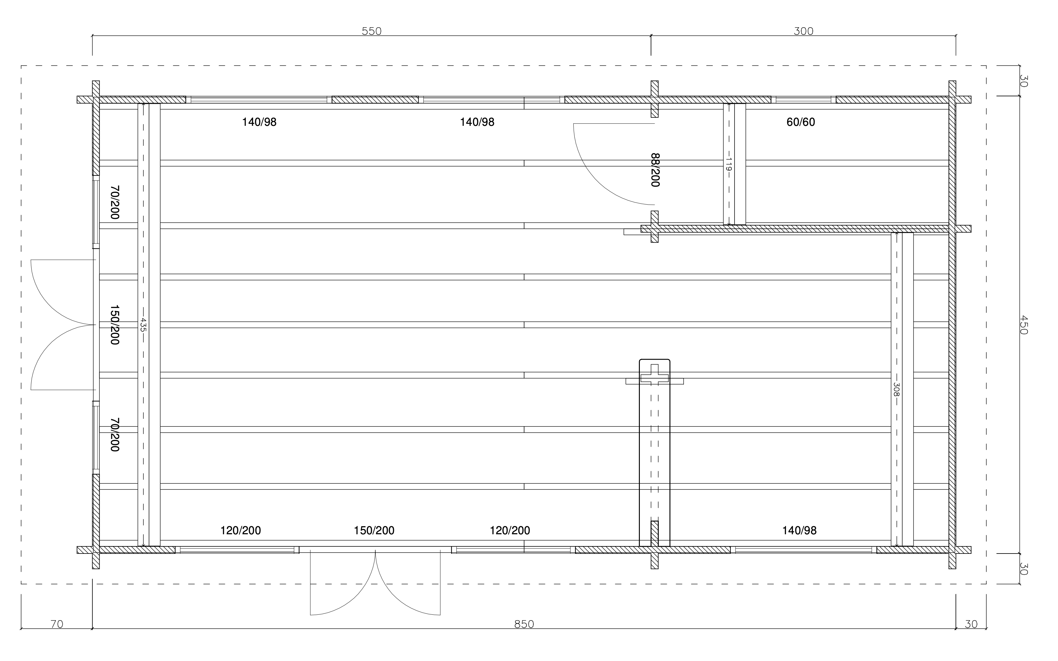 Riverhouse Log Cabin | 4.5x8.5m